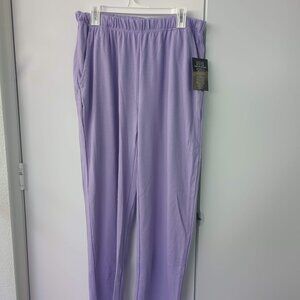 NWT Roamans 18/20 Petite Plus Size LAVENDER Knit Pull-On Straight Leg Pant XL